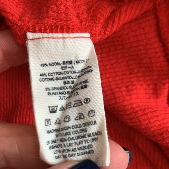 Free People We The Free Mint Julep Red Ruffle Button Down Top - Picture 7 of 7